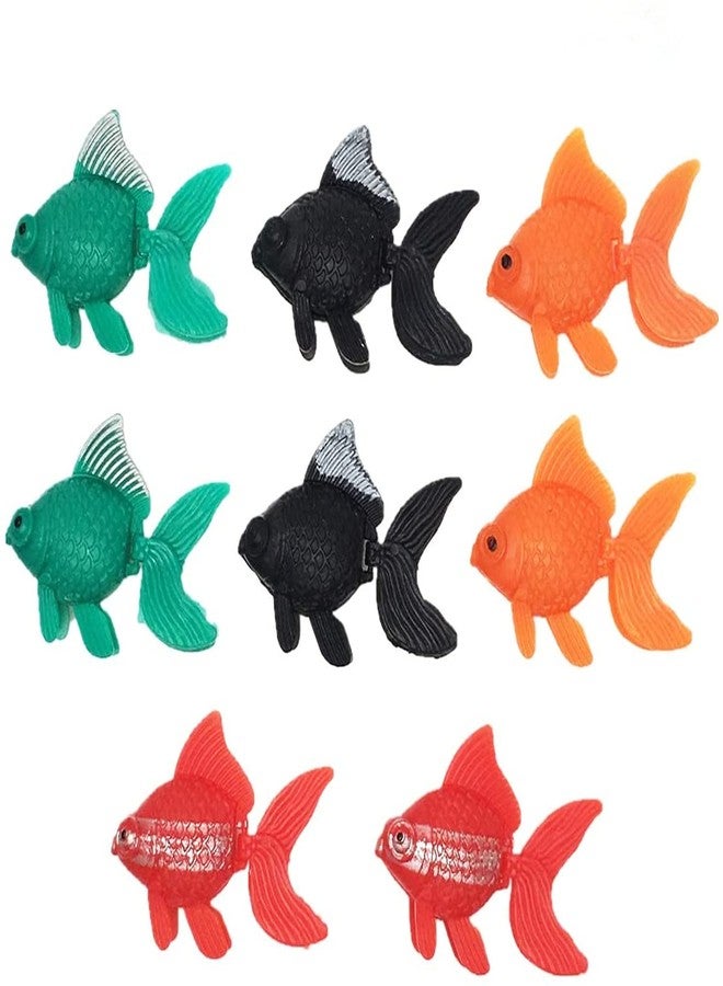 COMOK 8Pcs Cute Lifelike Plastic Artificial Goldfish Ornament for Aquarium Fish Tank, Assorted Colors - Image 3